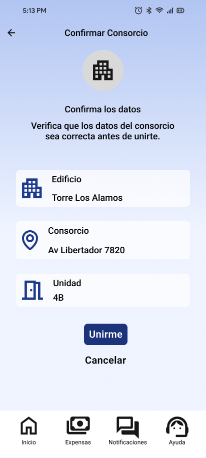 Confirmación de consorcio