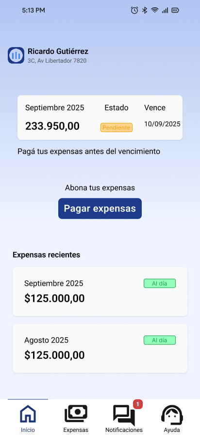 Dashboard de expensas